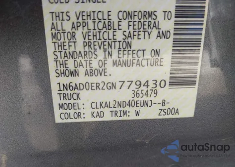 2016 Nissan Frontier Desert Runner from USA, damaged, VIN 1N6AD0ER2GN779430